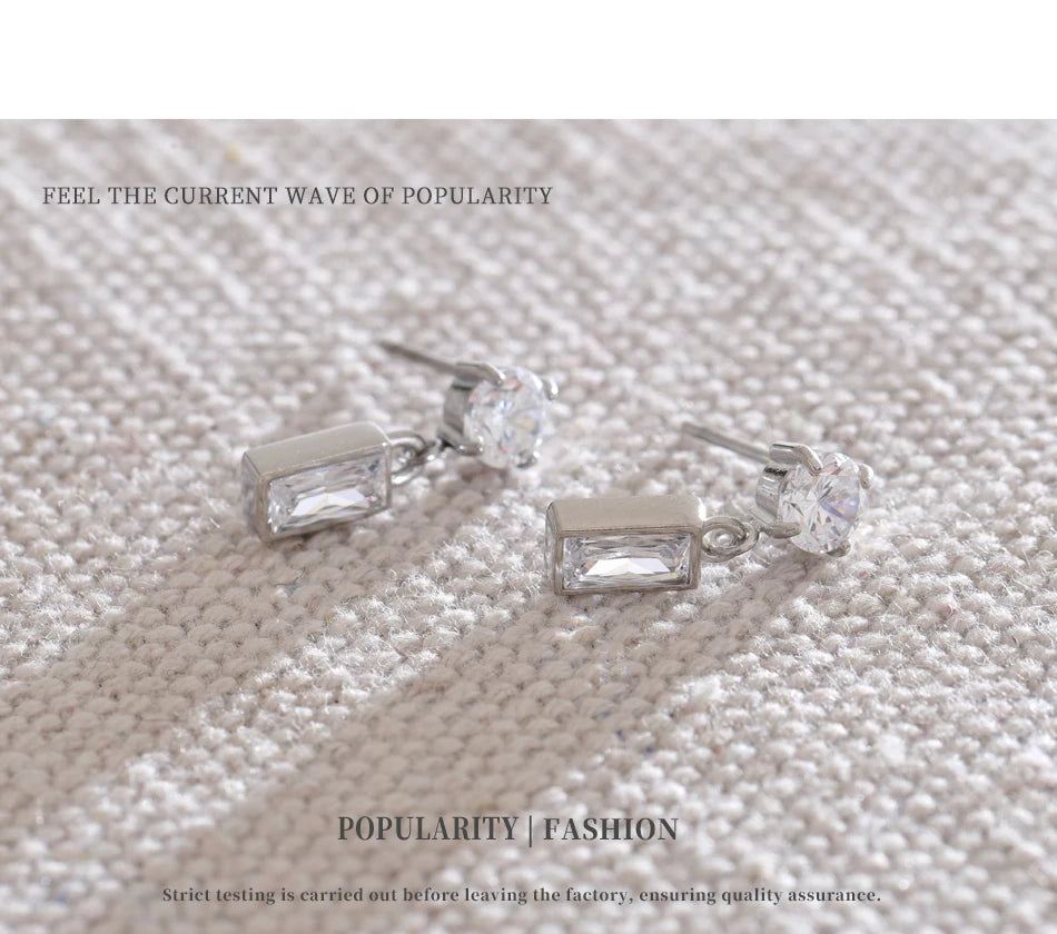 Geometric Crystal Drop Earrings