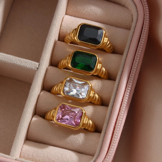 Luxe Gem Stack Ring Set