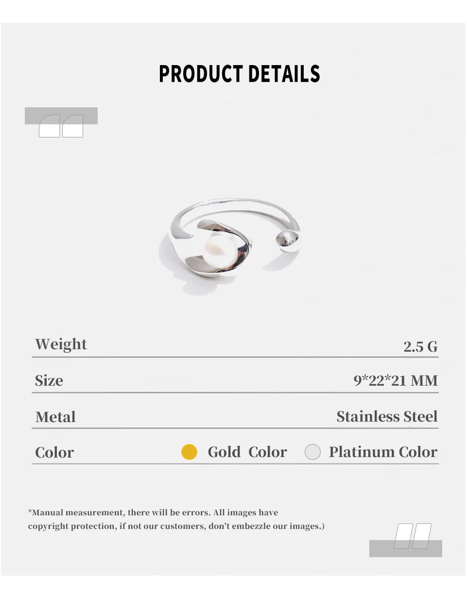 Pearl Curve Open Ring