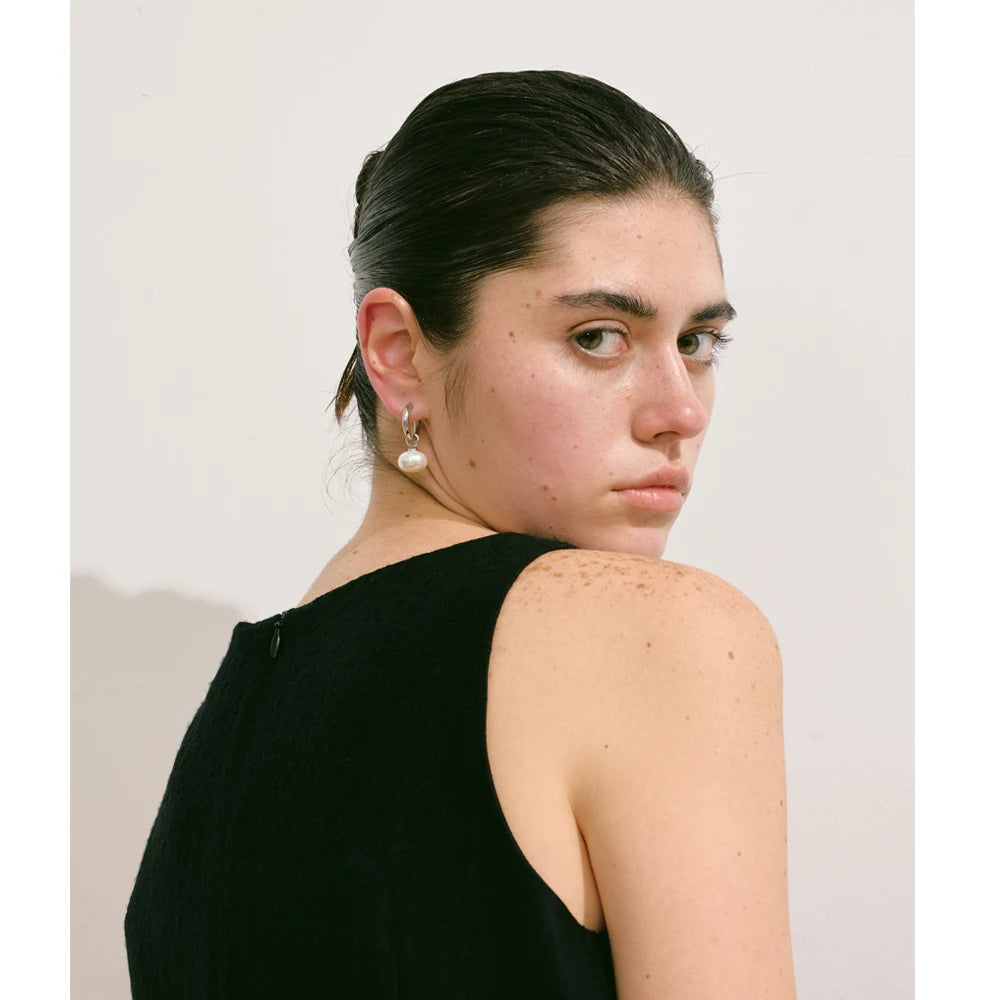 Elegant Pearl Hoop Earrings