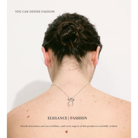 Golden Bow Ribbon Necklace