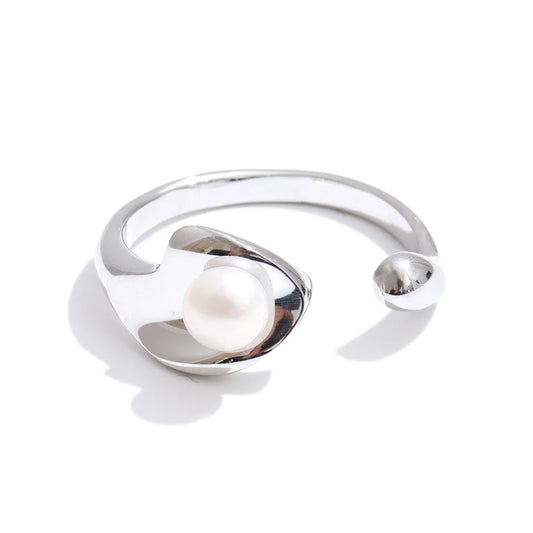 Pearl Curve Open Ring