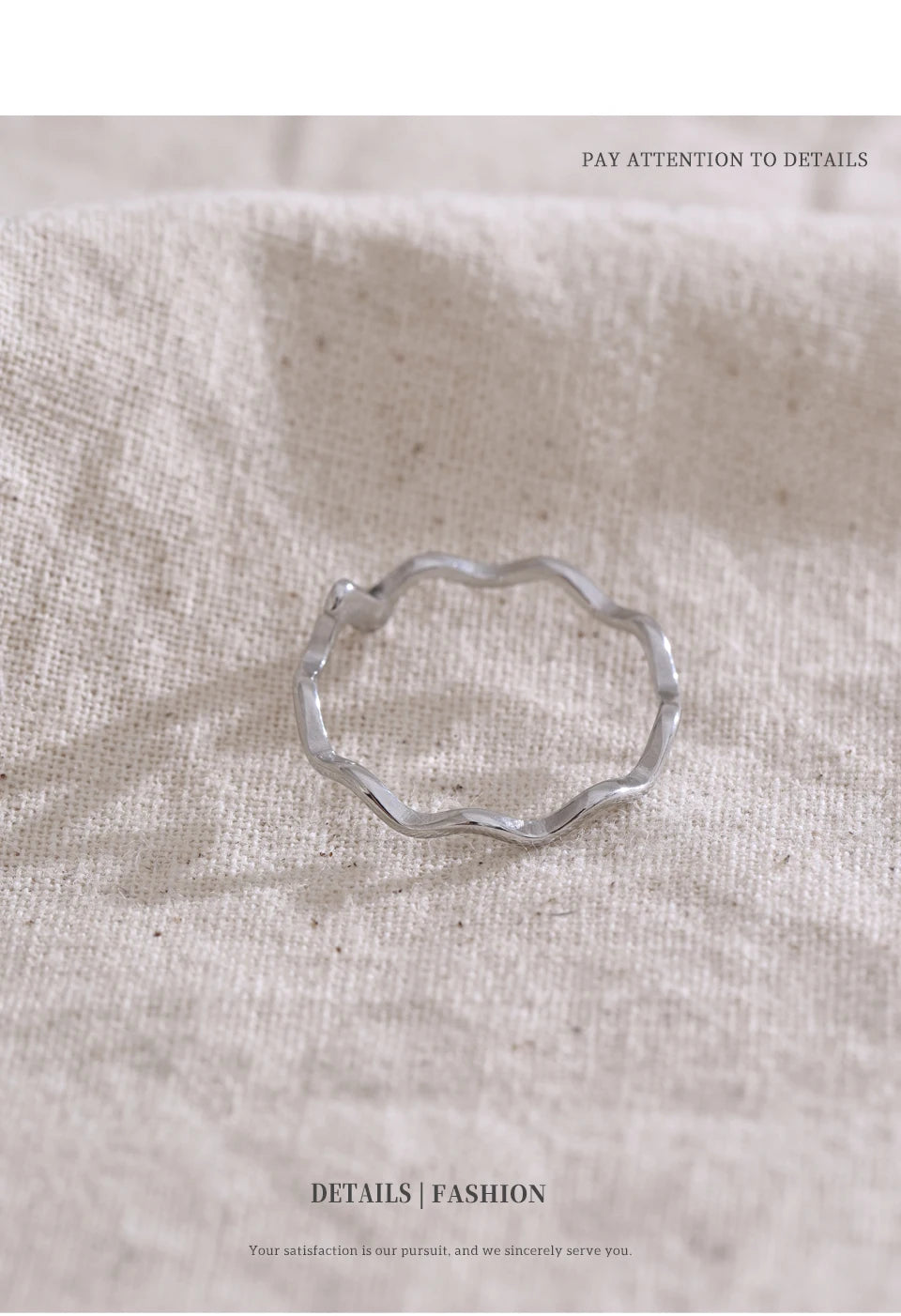 Minimal Silver Wave Ring