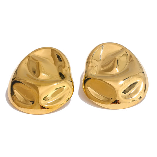 Molten Gold Stud Earrings