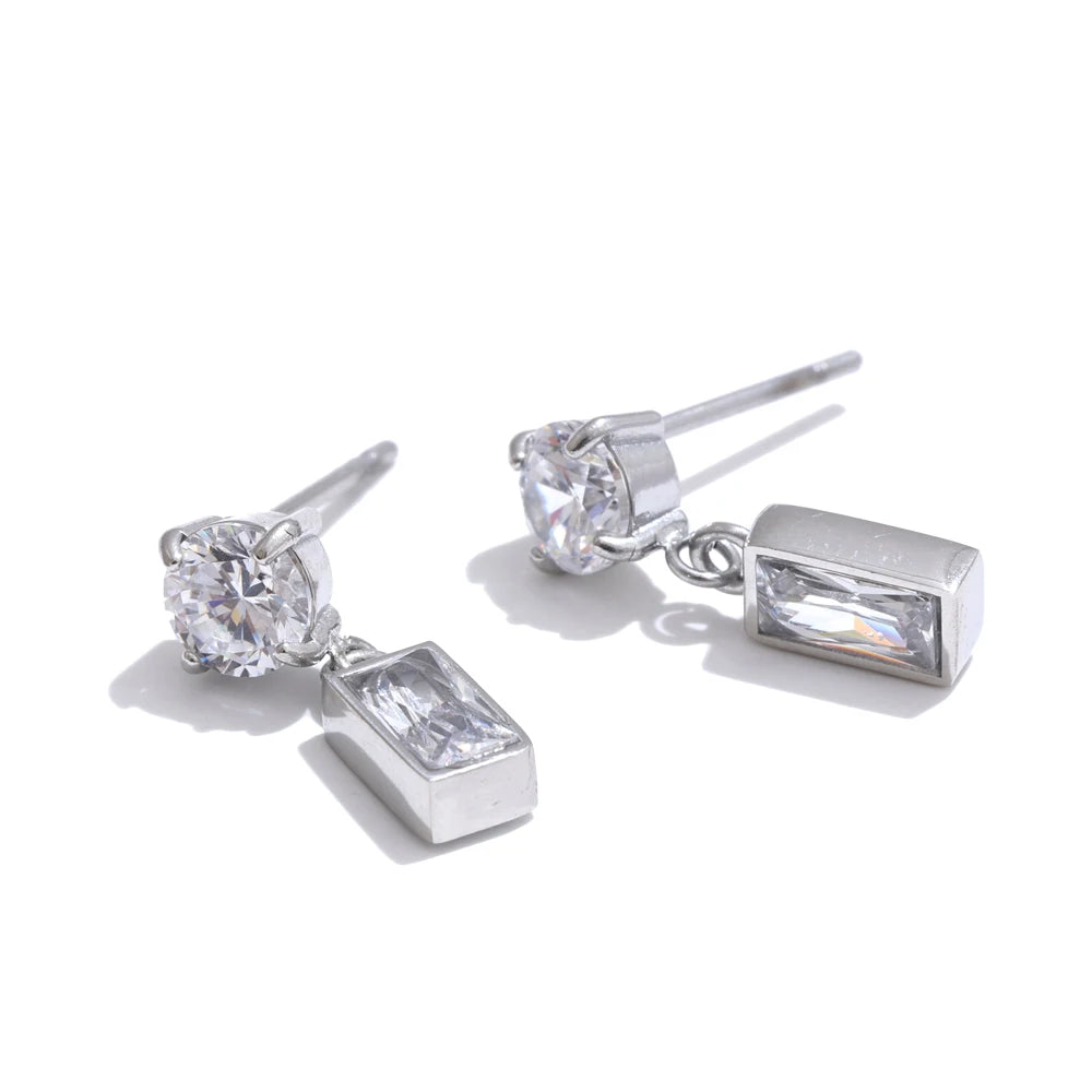 Geometric Crystal Drop Earrings