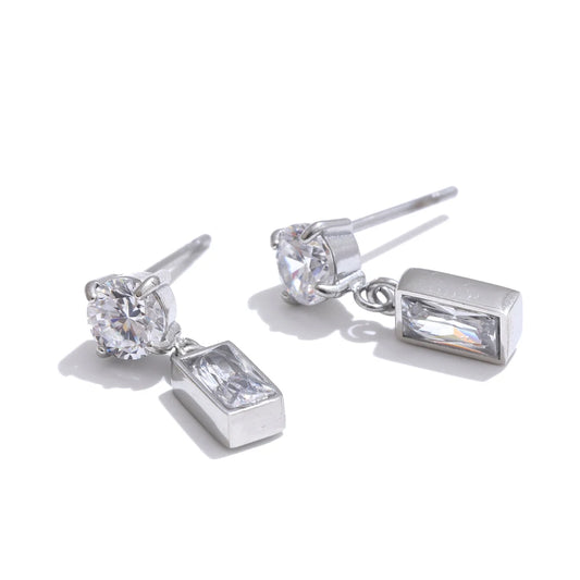 Geometric Crystal Drop Earrings