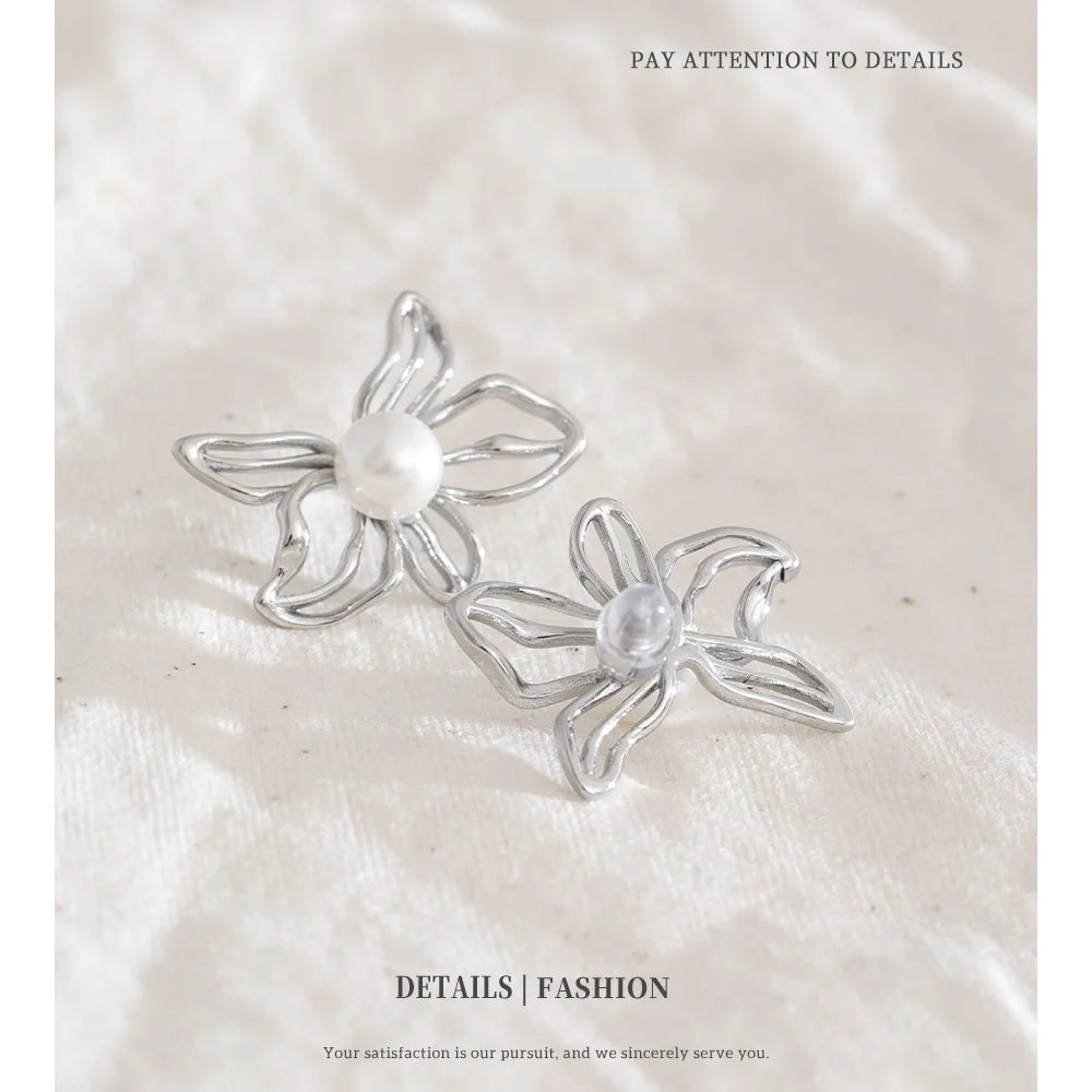 Pearl Flower Studs