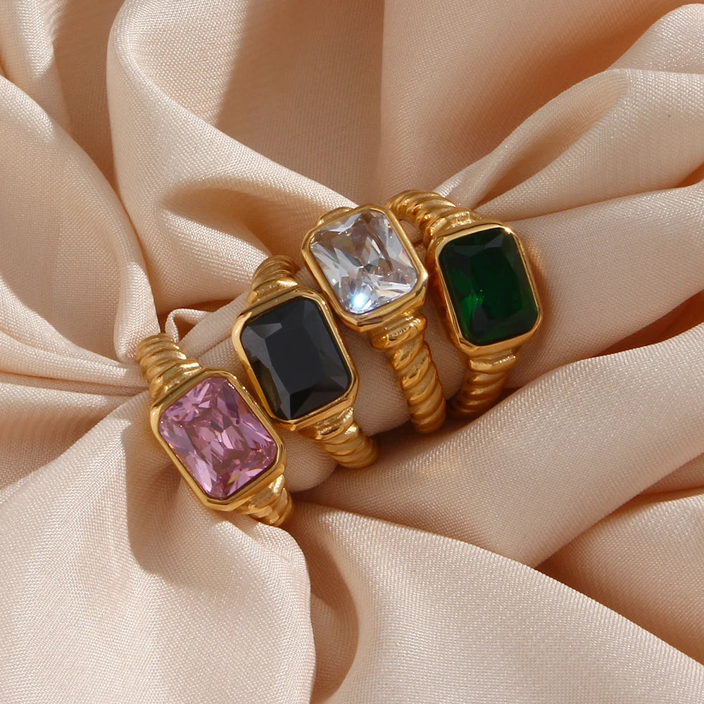 Luxe Gem Stack Ring Set