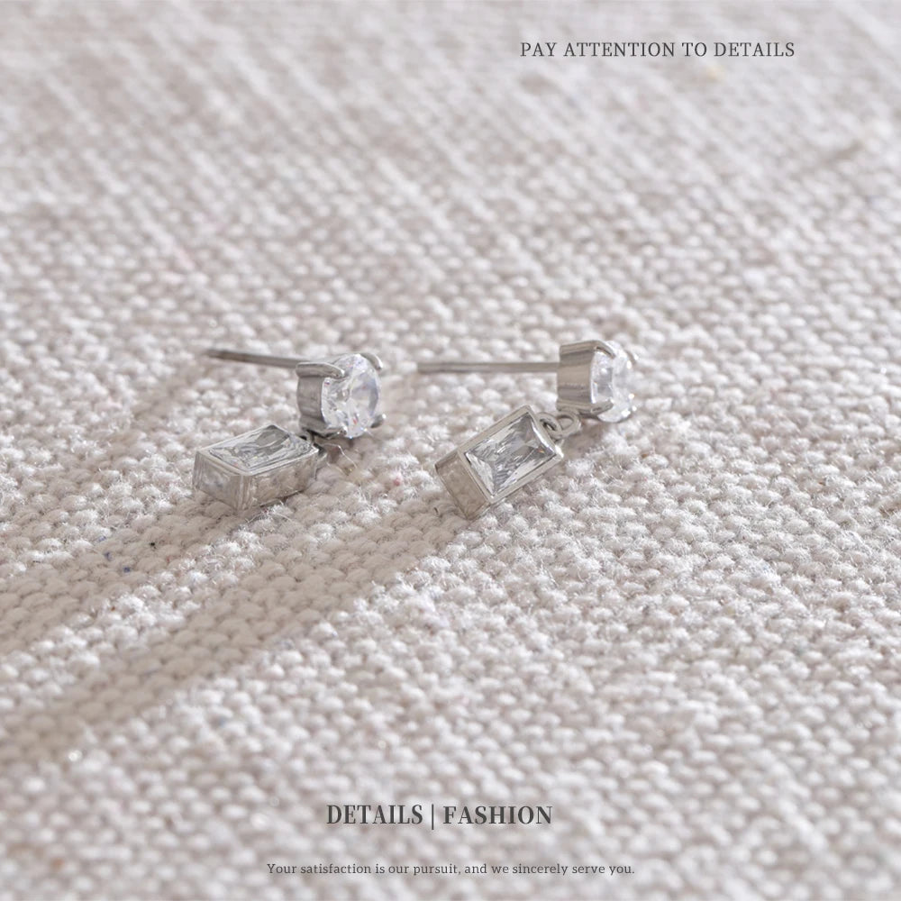 Geometric Crystal Drop Earrings