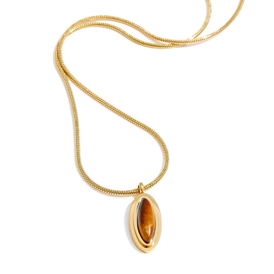 Minimal Amber Drop Necklace
