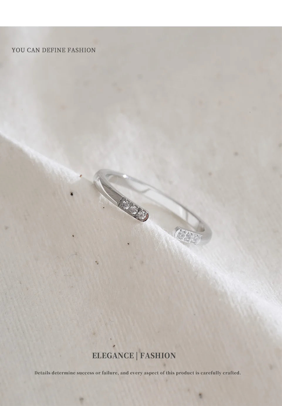 Minimal Open Crystal Cuff