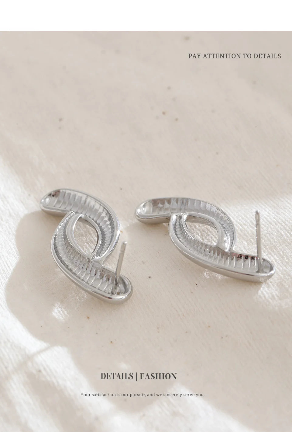 Sculptural Silver Twist Earrings