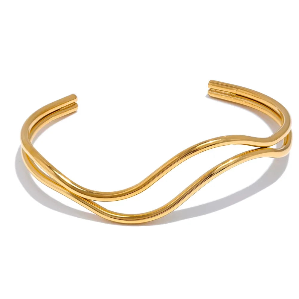Double Wave Cuff Bracelet