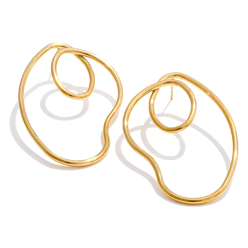 Golden Flow Hoop Earrings