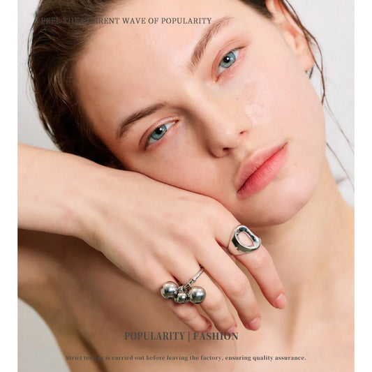 Golden Luxe Geometric Party Ring