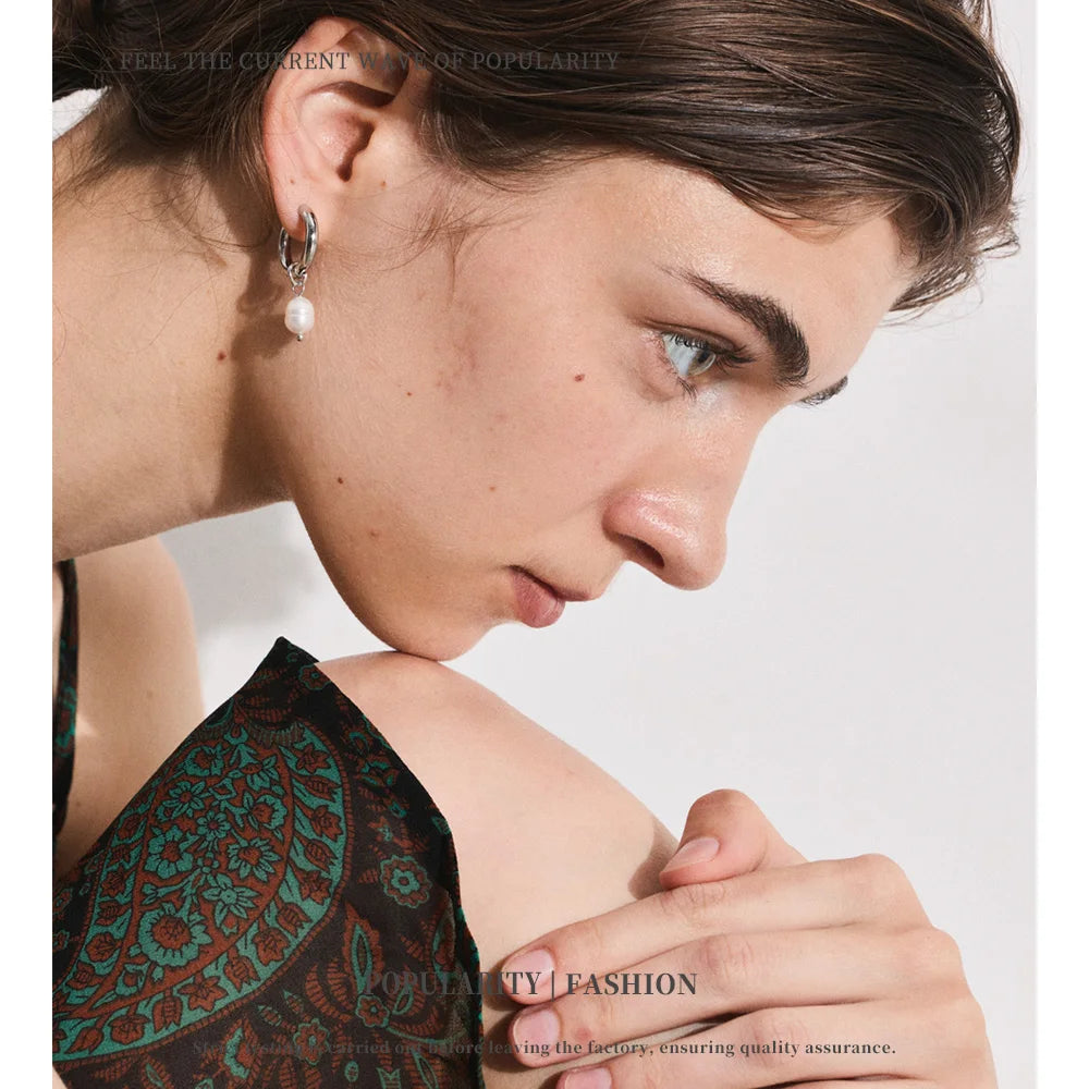 Elegant Pearl Hoop Earrings