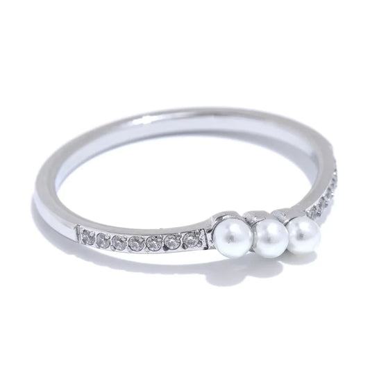 Pearl  Crystal Ring