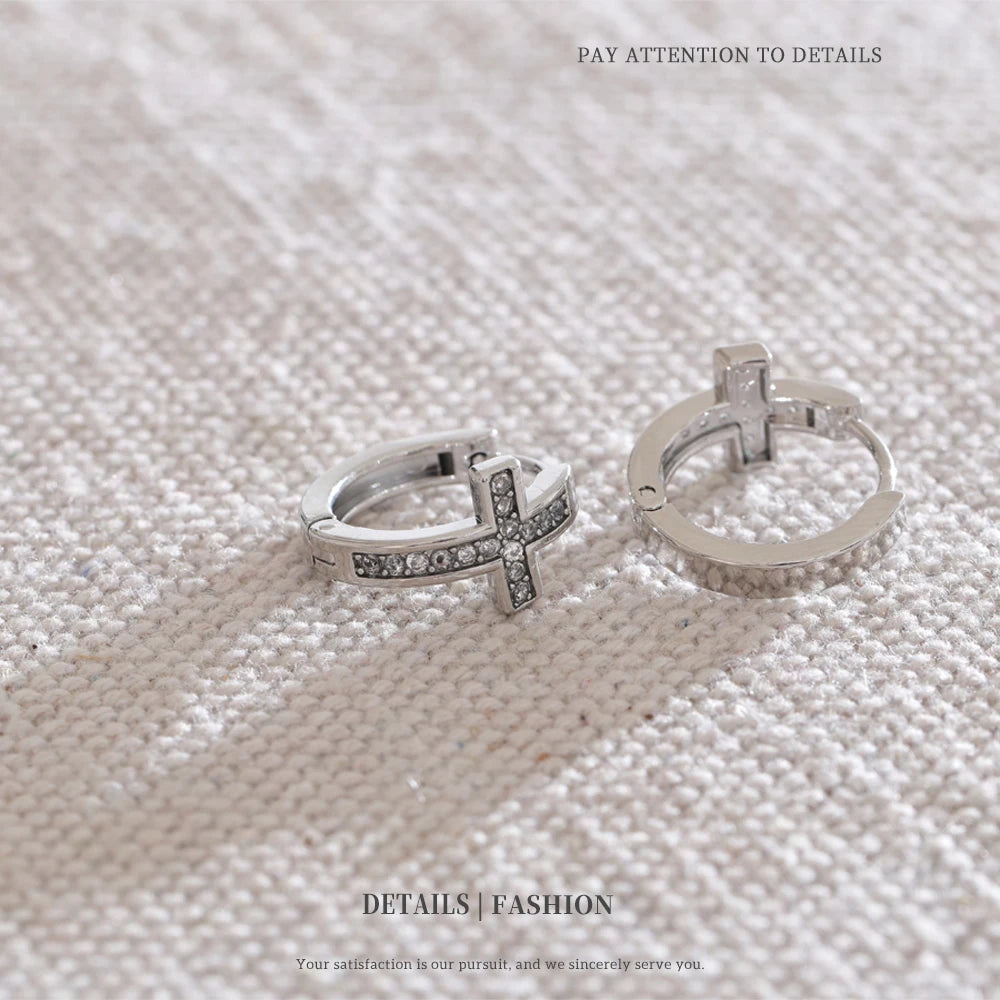 Cross Hoop Earrings