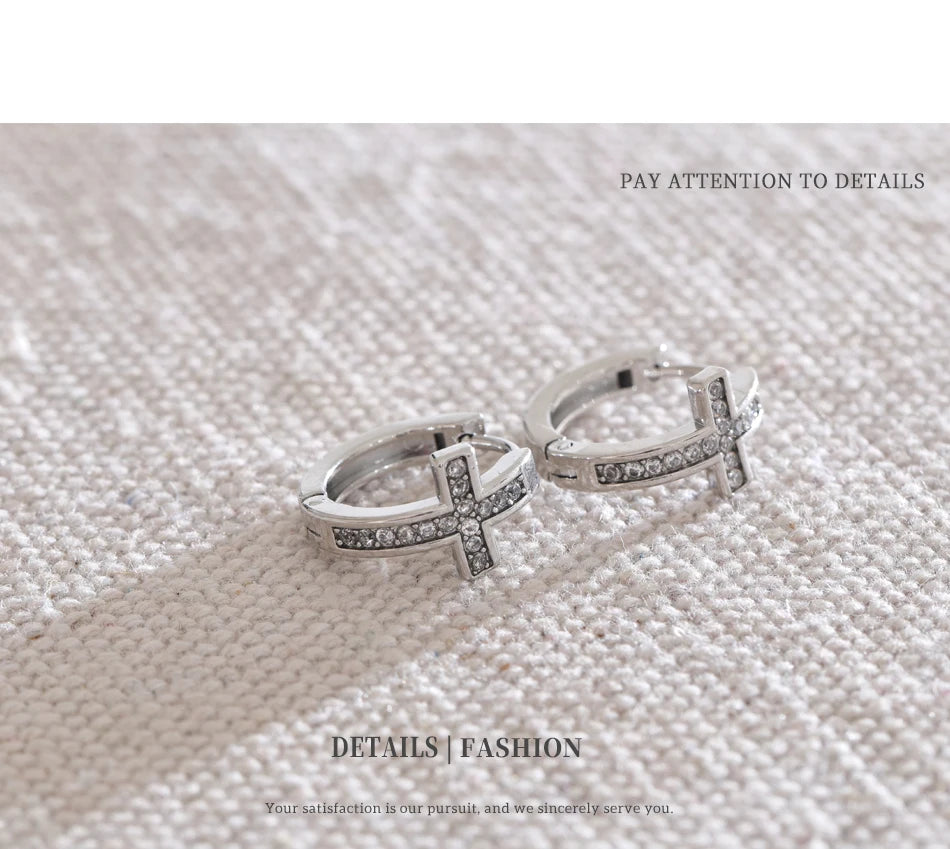 Cross Hoop Earrings