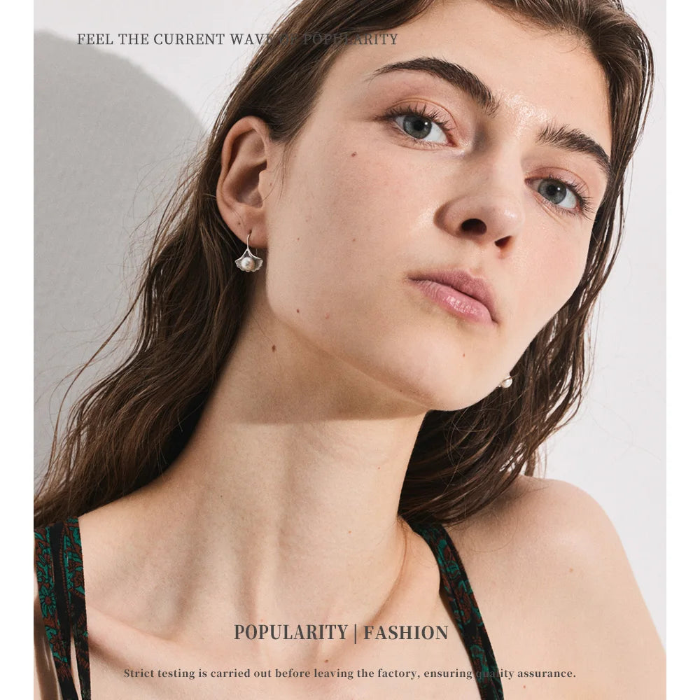 Silver Pearl Drop Earrings