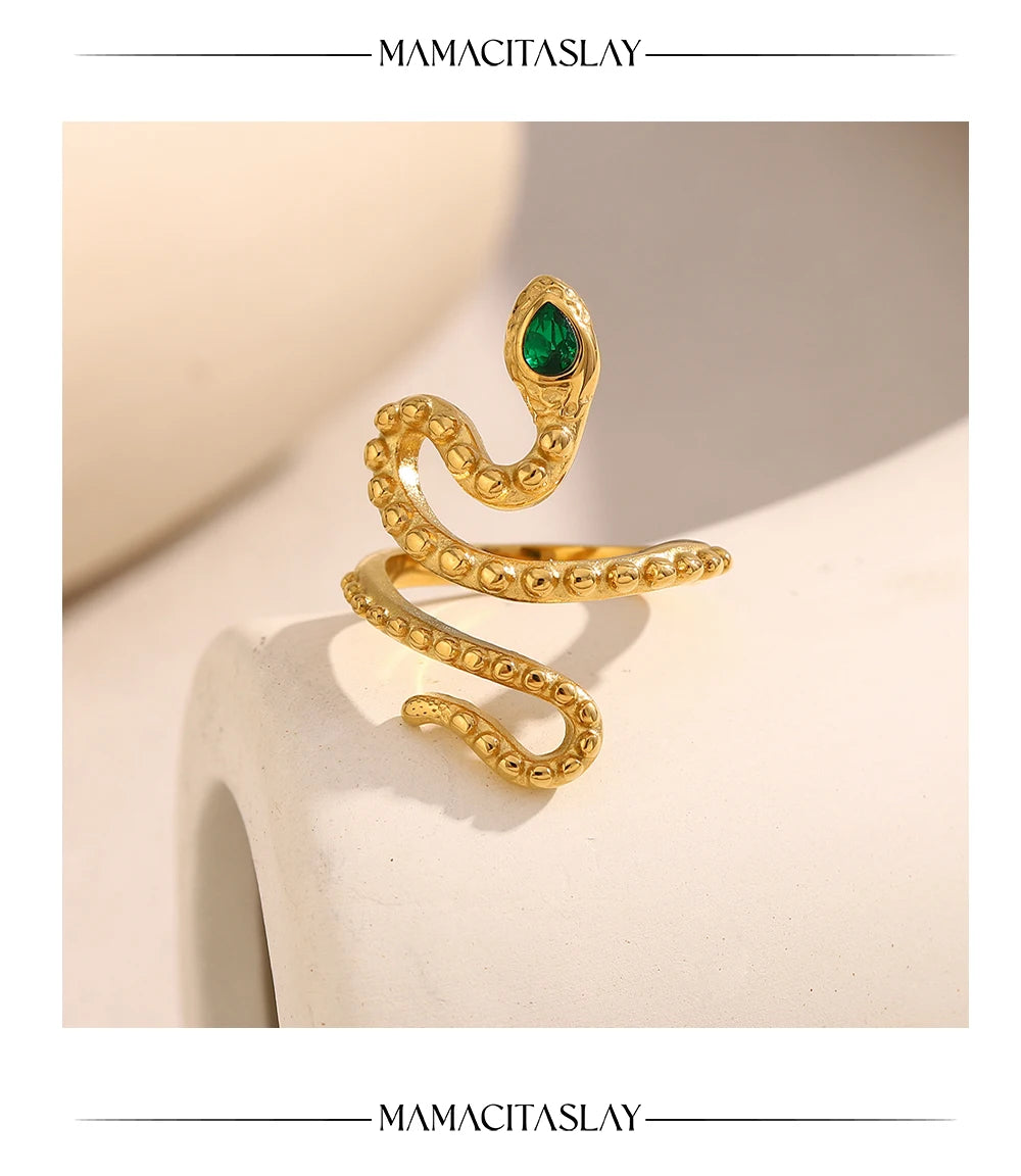 Emerald Serpent Ring