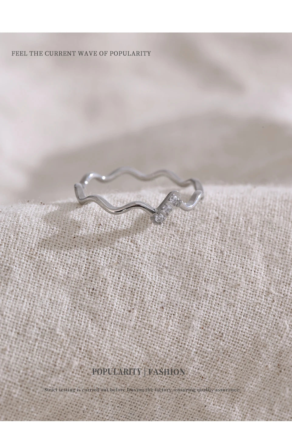 Minimal Silver Wave Ring