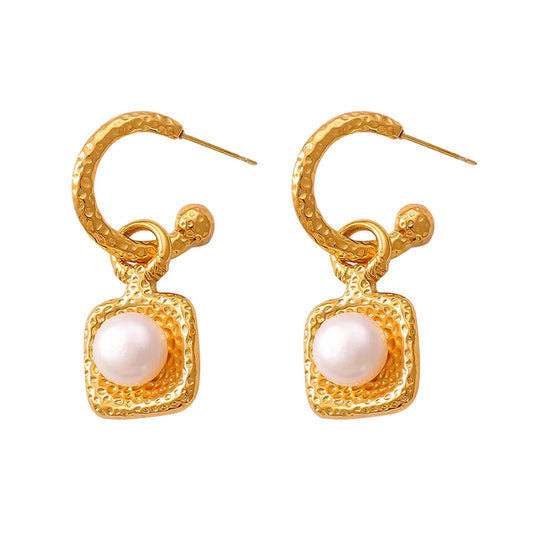 Vintage Frame Pearl Drops