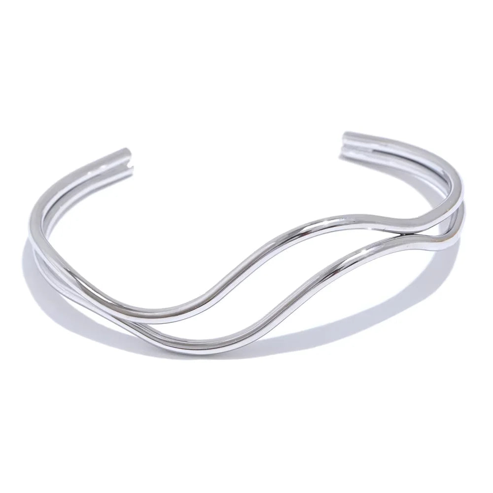 Double Wave Cuff Bracelet