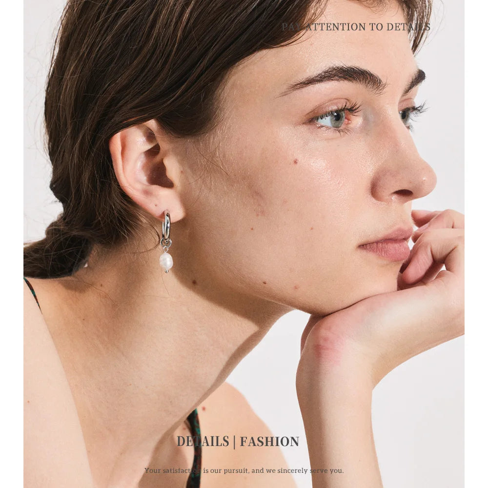 Elegant Pearl Hoop Earrings