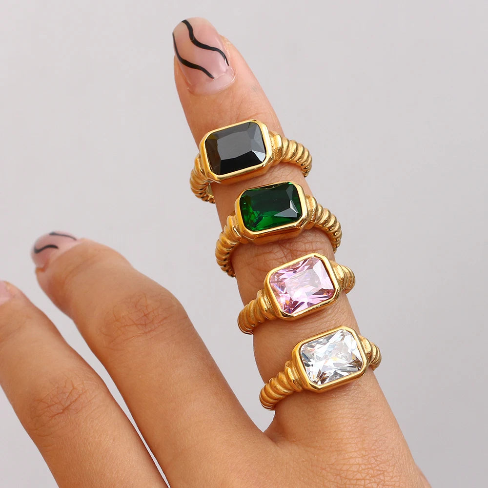 Luxe Gem Stack Ring Set