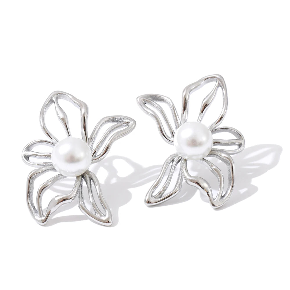 Pearl Flower Studs