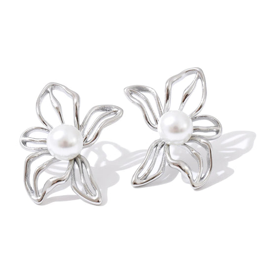 Pearl Flower Studs