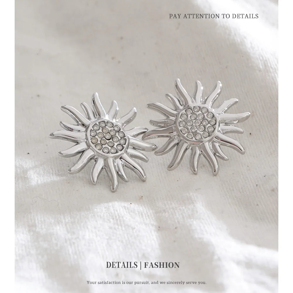 Trendy Sun Earrings Stud