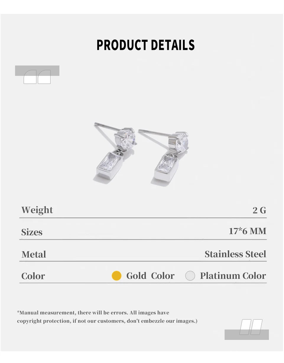 Geometric Crystal Drop Earrings