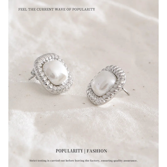 Braided Frame Stud Earrings