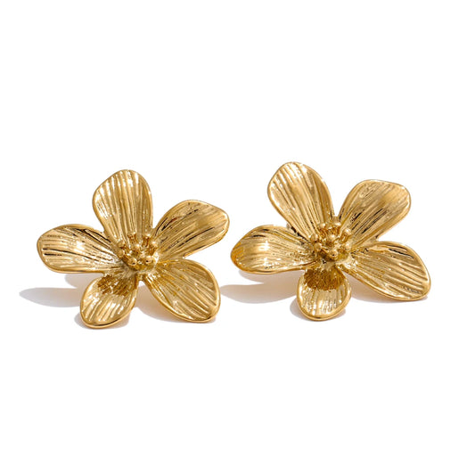 Floral Gold Studs