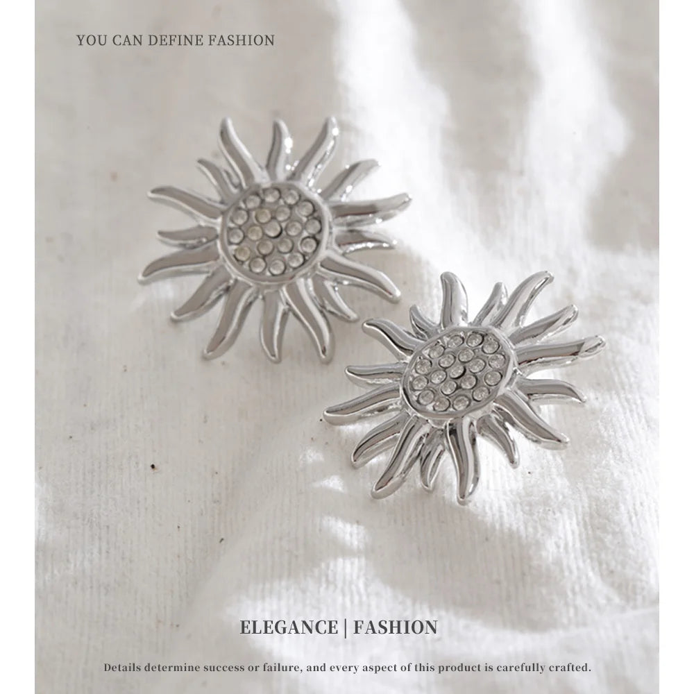 Trendy Sun Earrings Stud