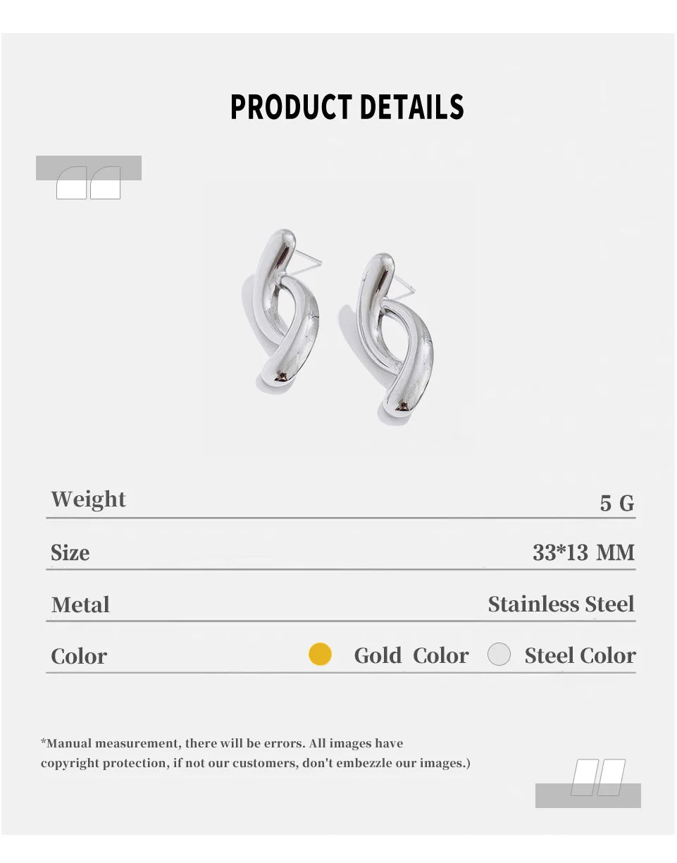 Sculptural Silver Twist Earrings