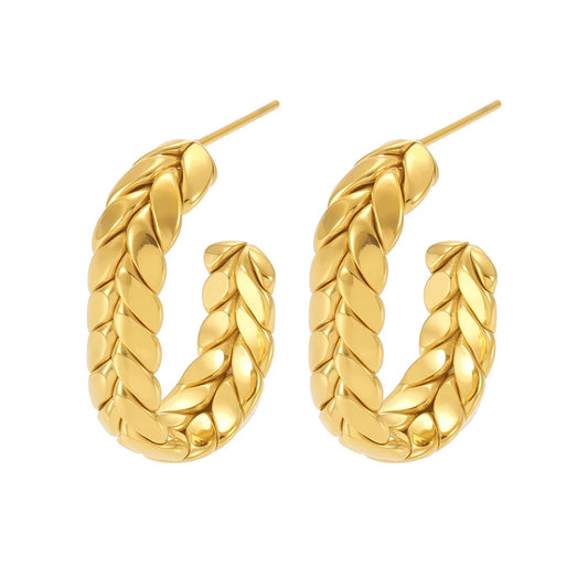 Braided Gold Hoops