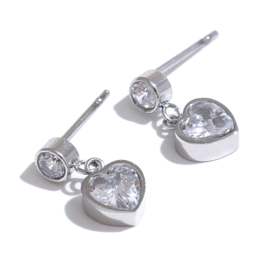 Crystal Heart Earrings