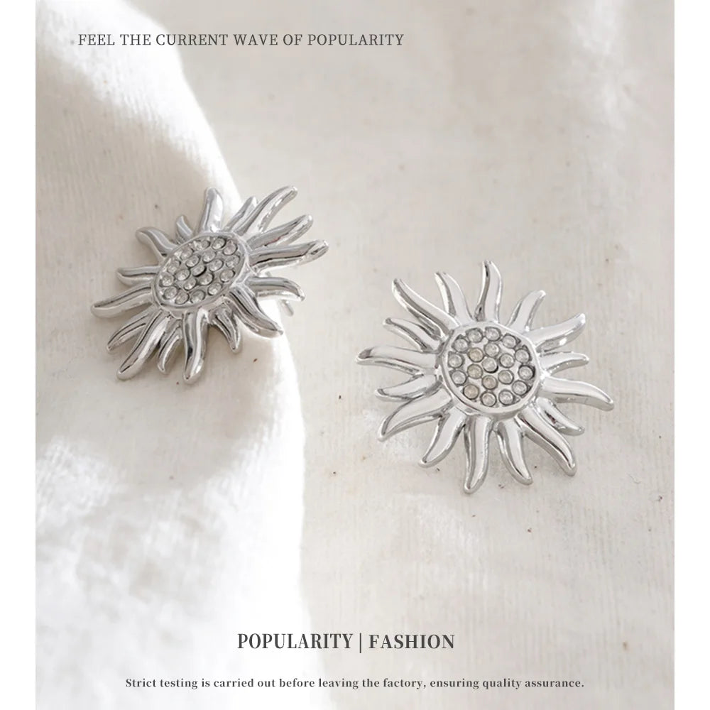 Trendy Sun Earrings Stud