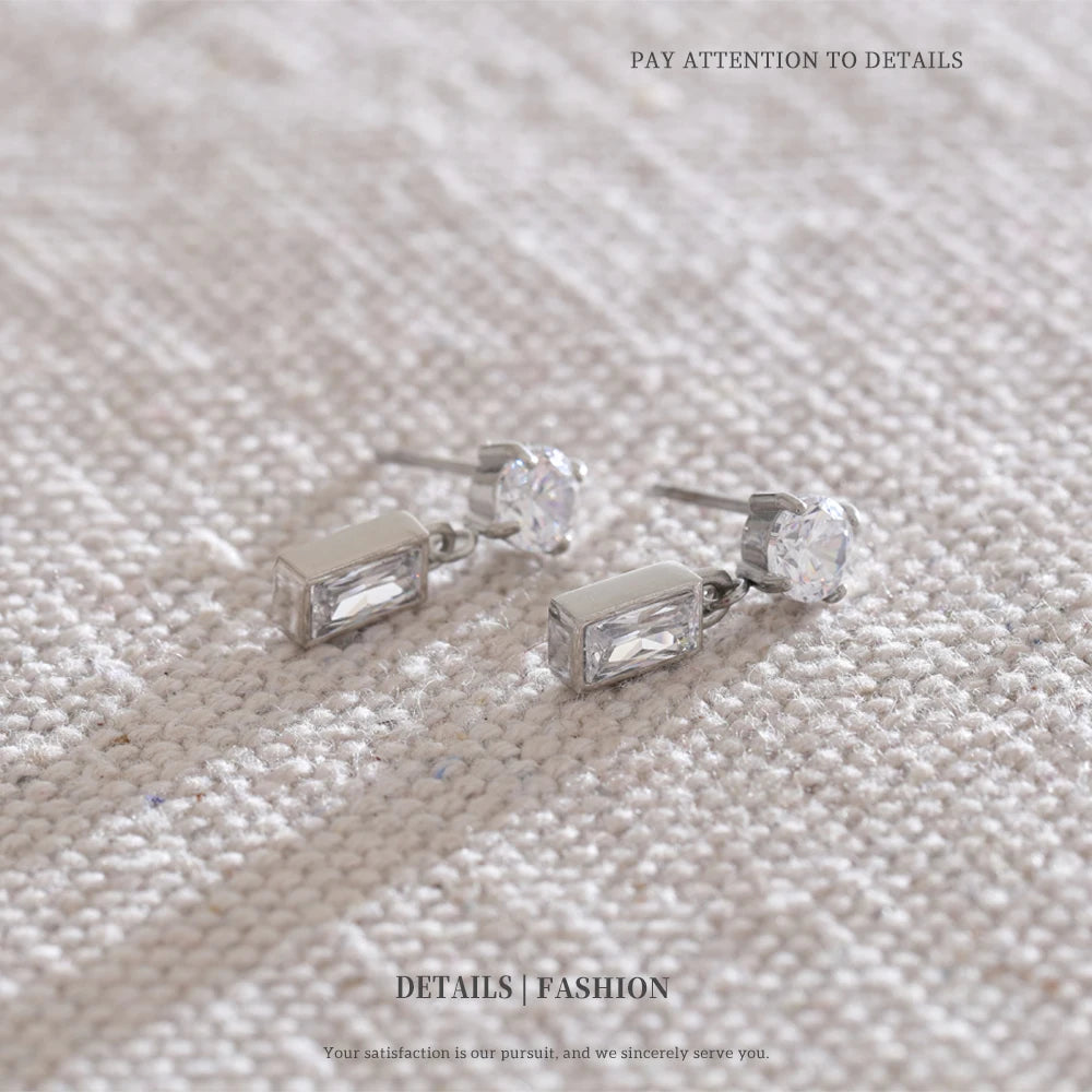 Geometric Crystal Drop Earrings