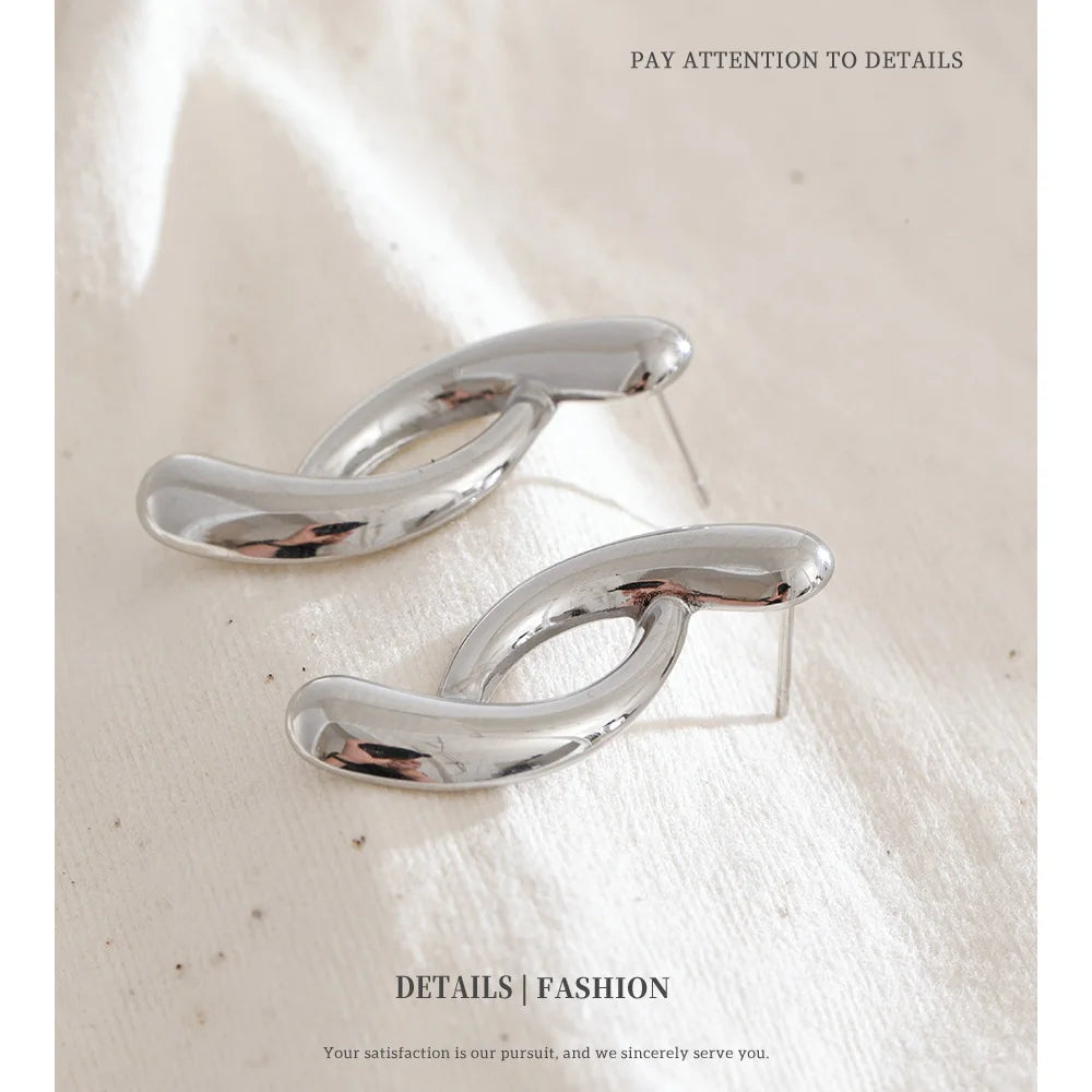 Sculptural Silver Twist Earrings