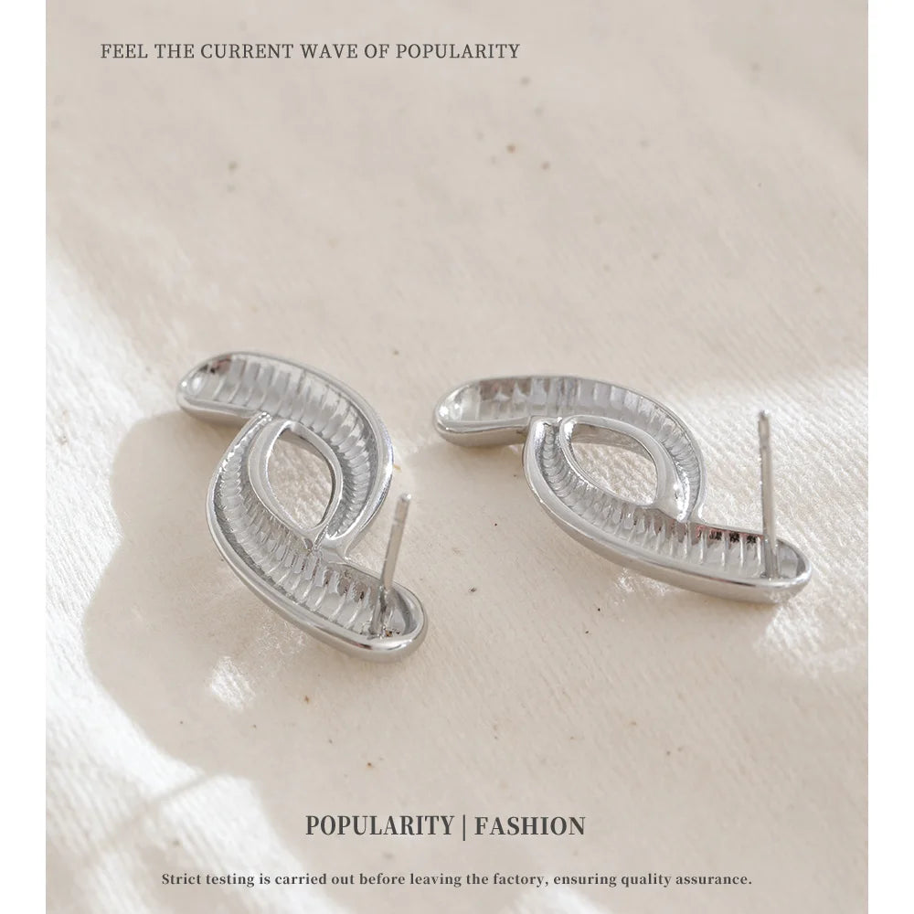 Sculptural Silver Twist Earrings