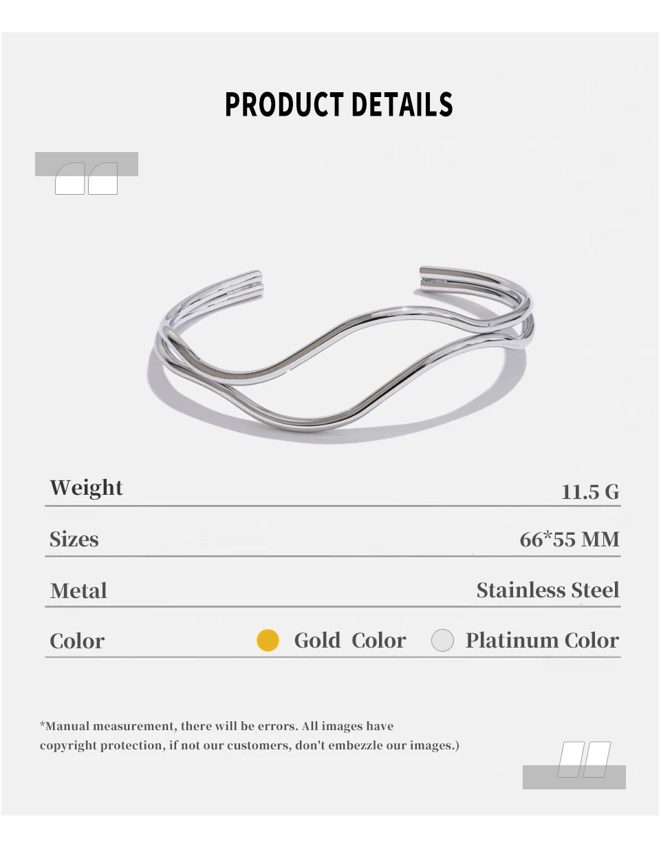 Double Wave Cuff Bracelet