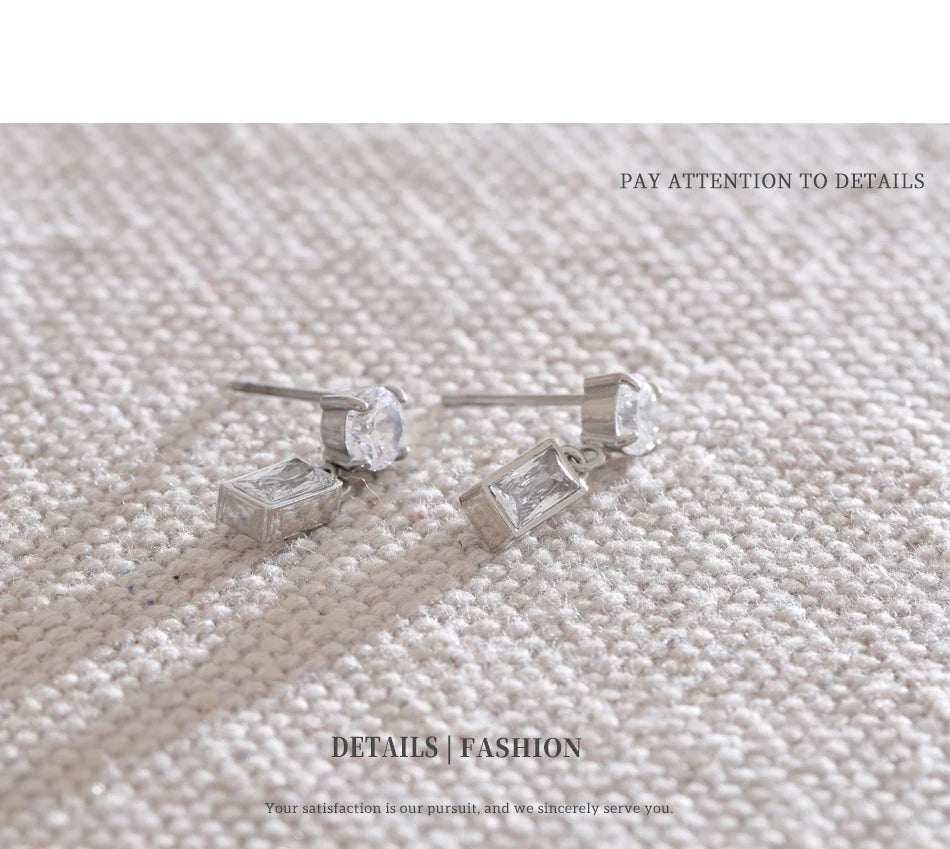 Geometric Crystal Drop Earrings