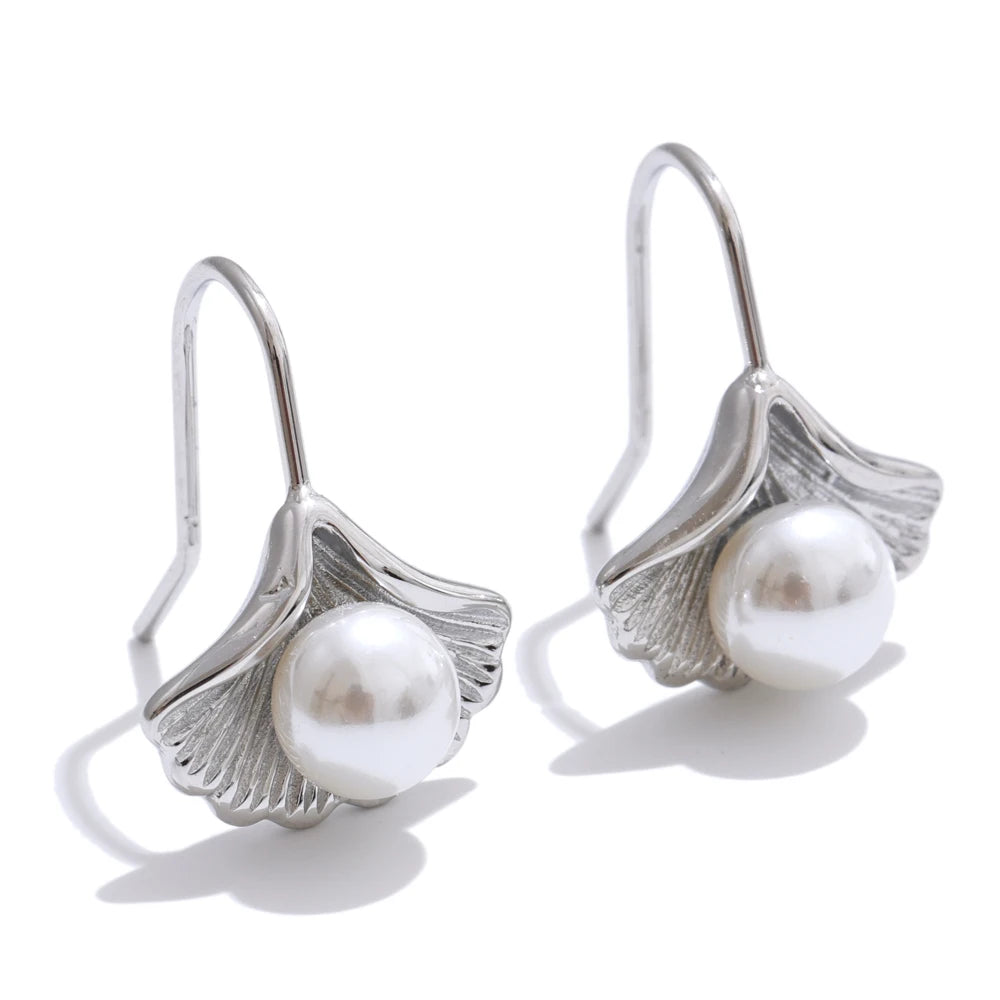 Silver Pearl Drop Earrings