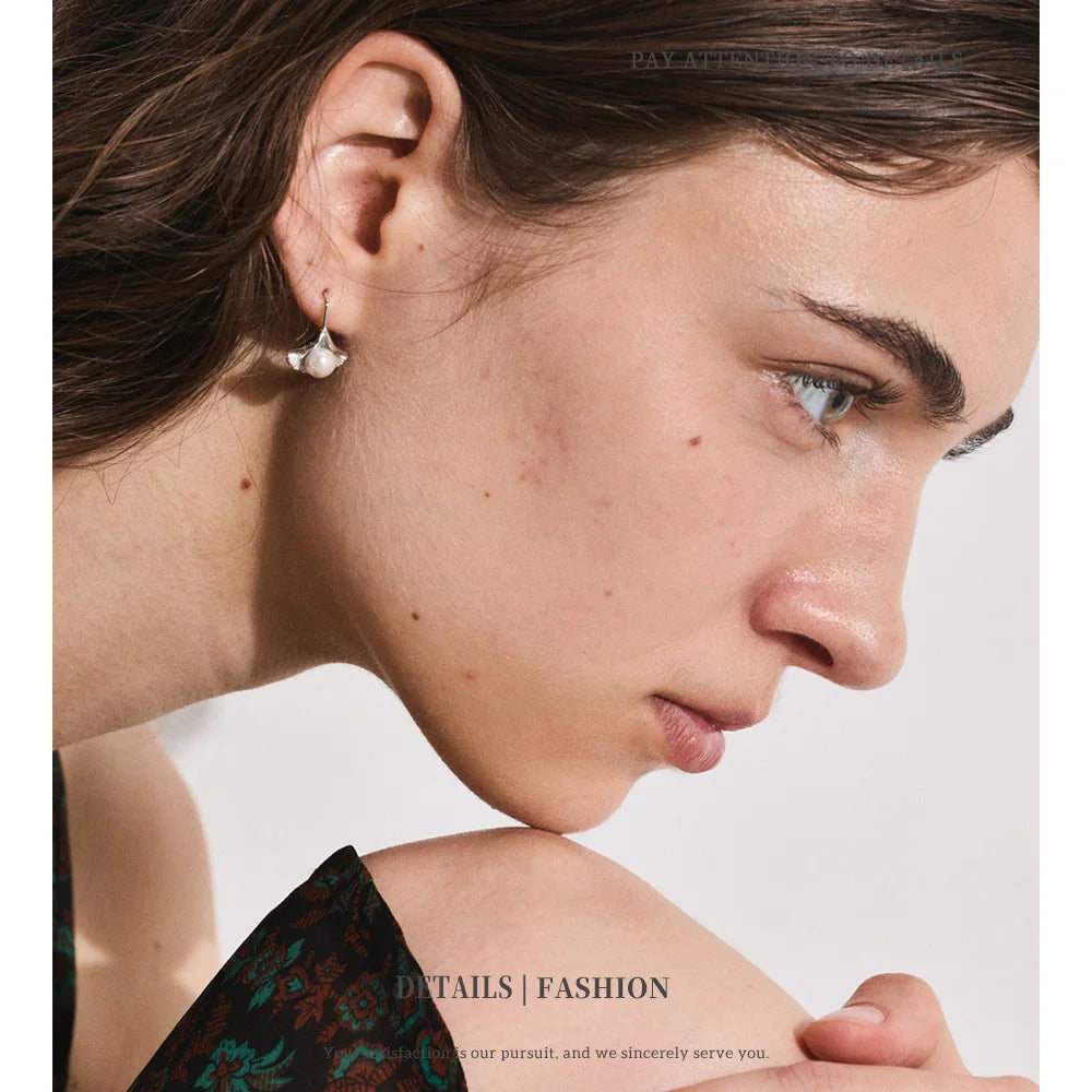 Silver Pearl Drop Earrings