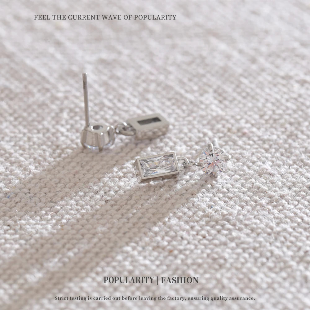 Geometric Crystal Drop Earrings