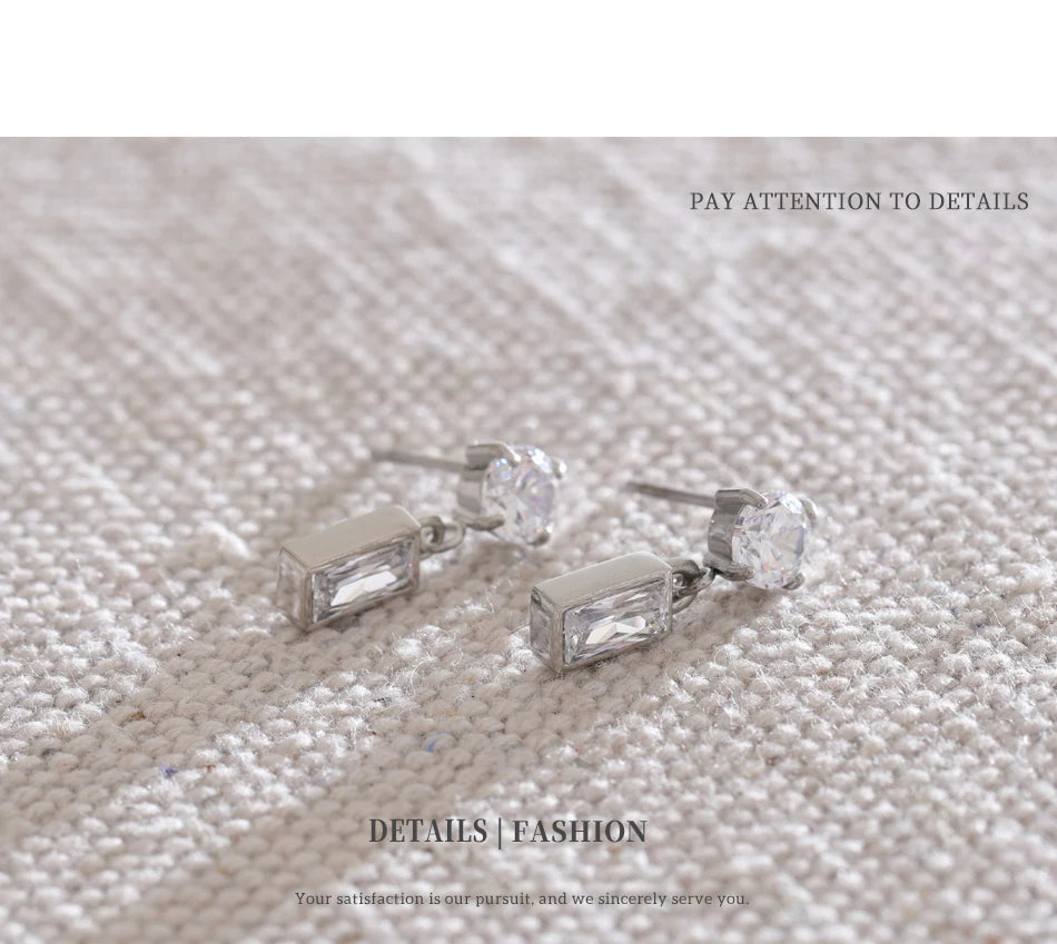 Geometric Crystal Drop Earrings